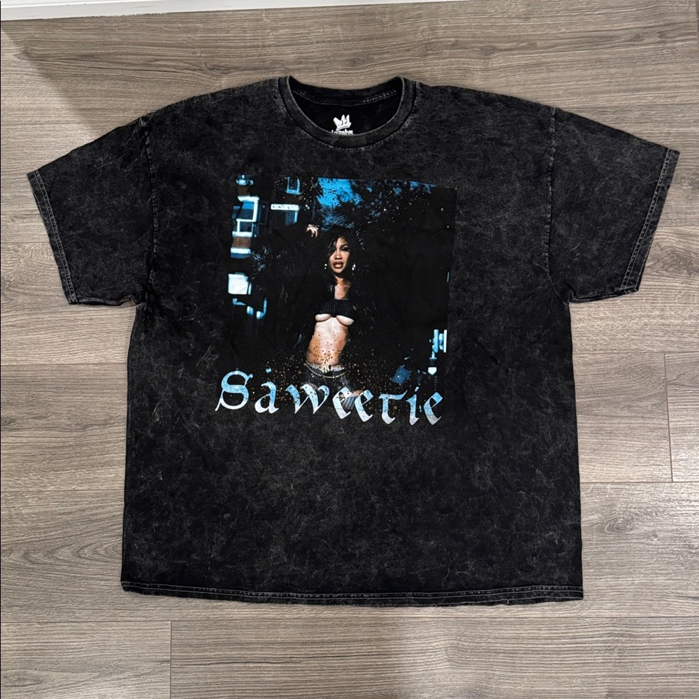 Legends Apparel Saweetie Vintage Wash Oversized Boxy Tee Shirt Size Extra Large
